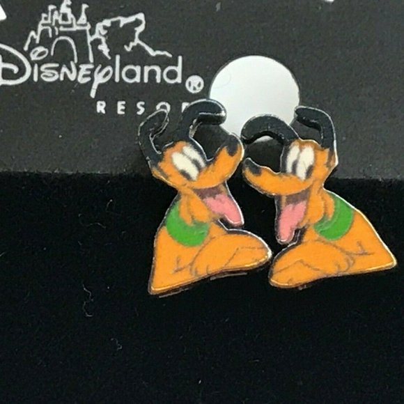 Vintage Disney Pluto Dog Earrings Post Pierced Disneyana - Picture 2 of 8